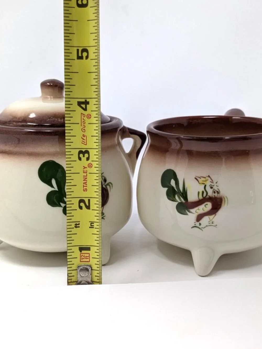 Brock of California CHANTICLEER Rooster Sugar & Creamer Set VTG 50s Farmhouse